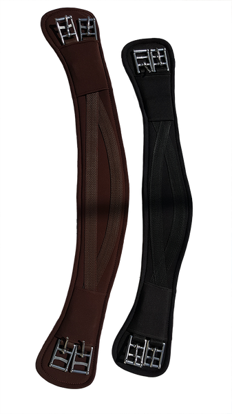 Curved dressage girth