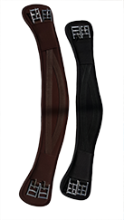 Curved girth for dressage saddles